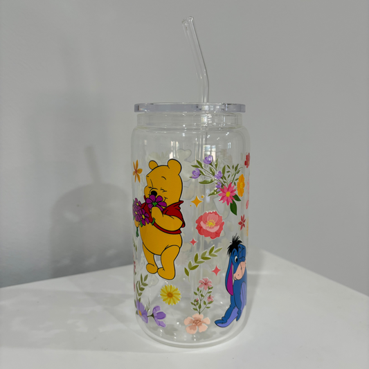 16oz Glass Tumbler - Pooh and Friends