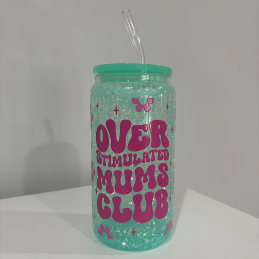 16oz Glass Snowglobe Tumbler - Overstimulated Mum's Club